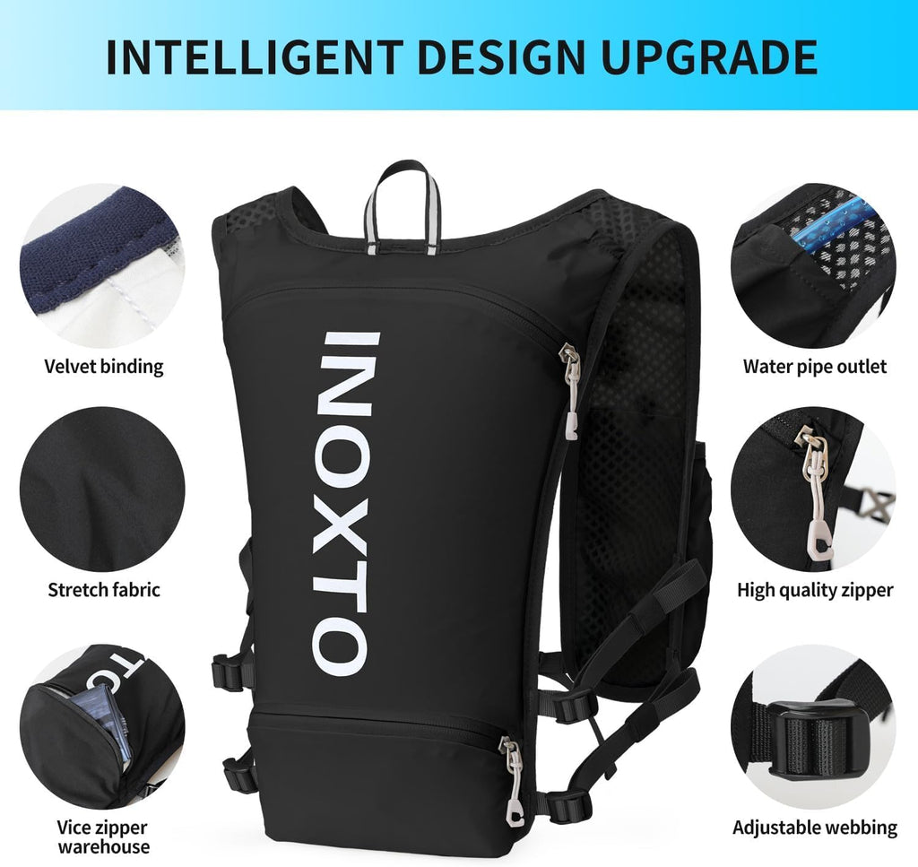 INOXTO Running Hydration Vest ,Lightweight Insulated Pack with 250ml Soft Flask Daypack for Hiking Trail Running
