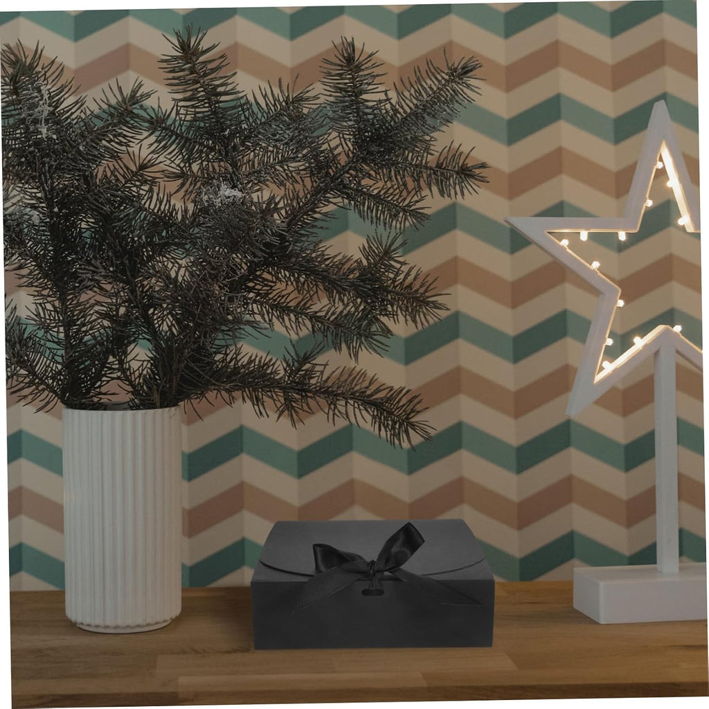 Black Kraft Gift Boxes with Lids, 10 Pack Decorative Present Box