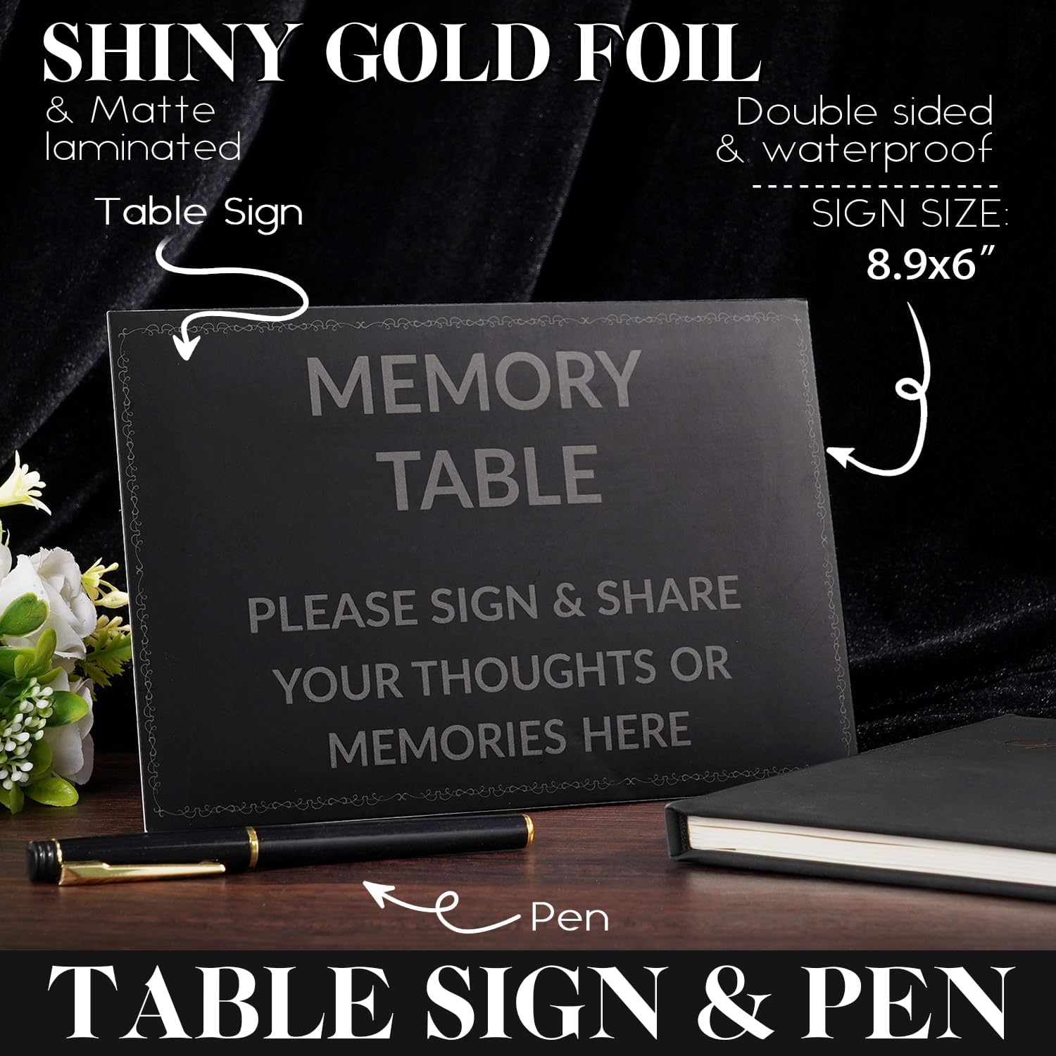 Funeral Guest Book for Memorial Service – in Loving Memory Guest Sign in Book, Celebration of Life Memorial Guest