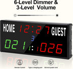 LED Electronic Scoreboard Digital Score Keeper with Remote/Timer/Shot Clock | Basketball Scoreboard with 40-Foot