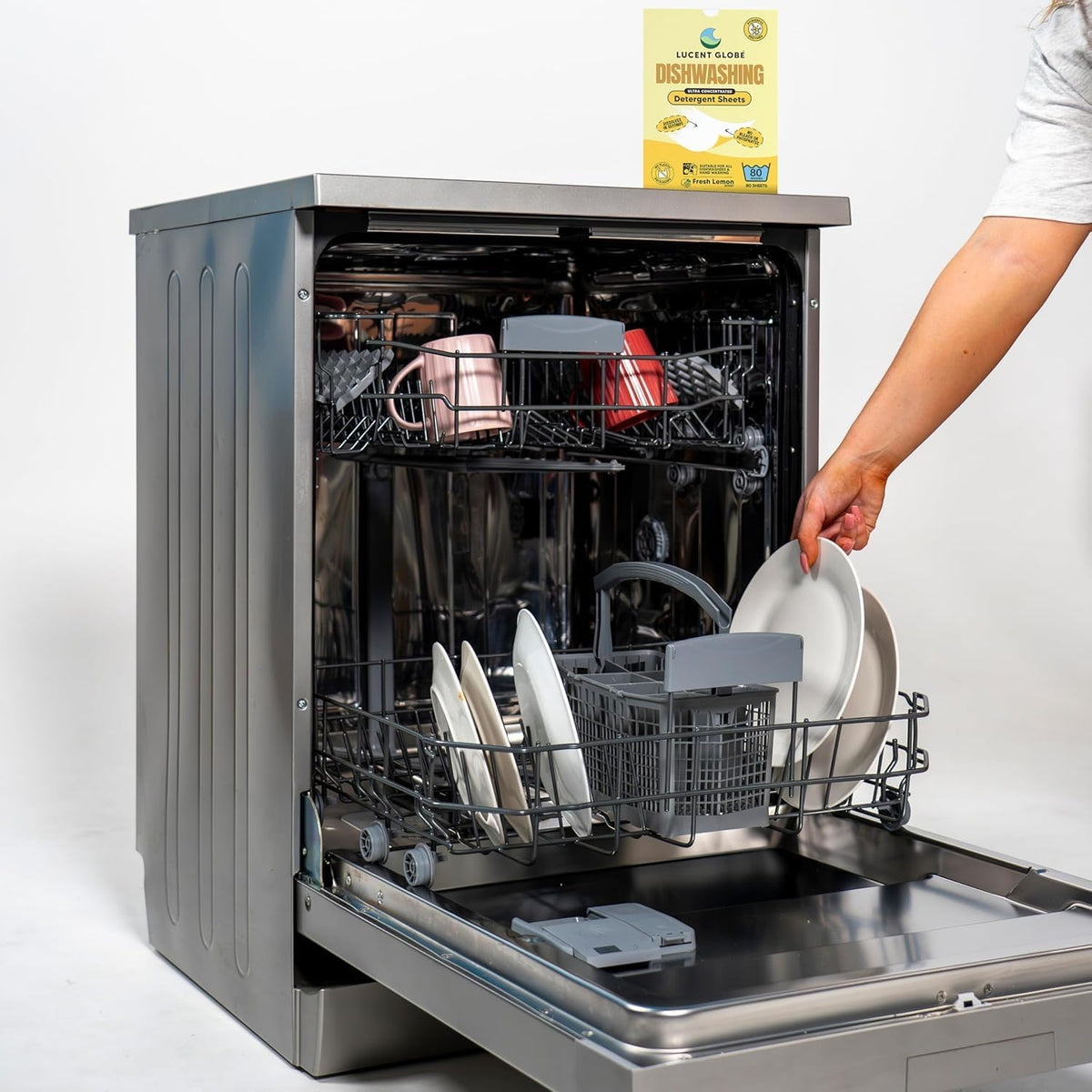 Dishwasher Dishwashing Detergent Sheets, Dish Soap & Dishwasher Tablets Alternative. Plant-Based, Eco-Friendly, Fully