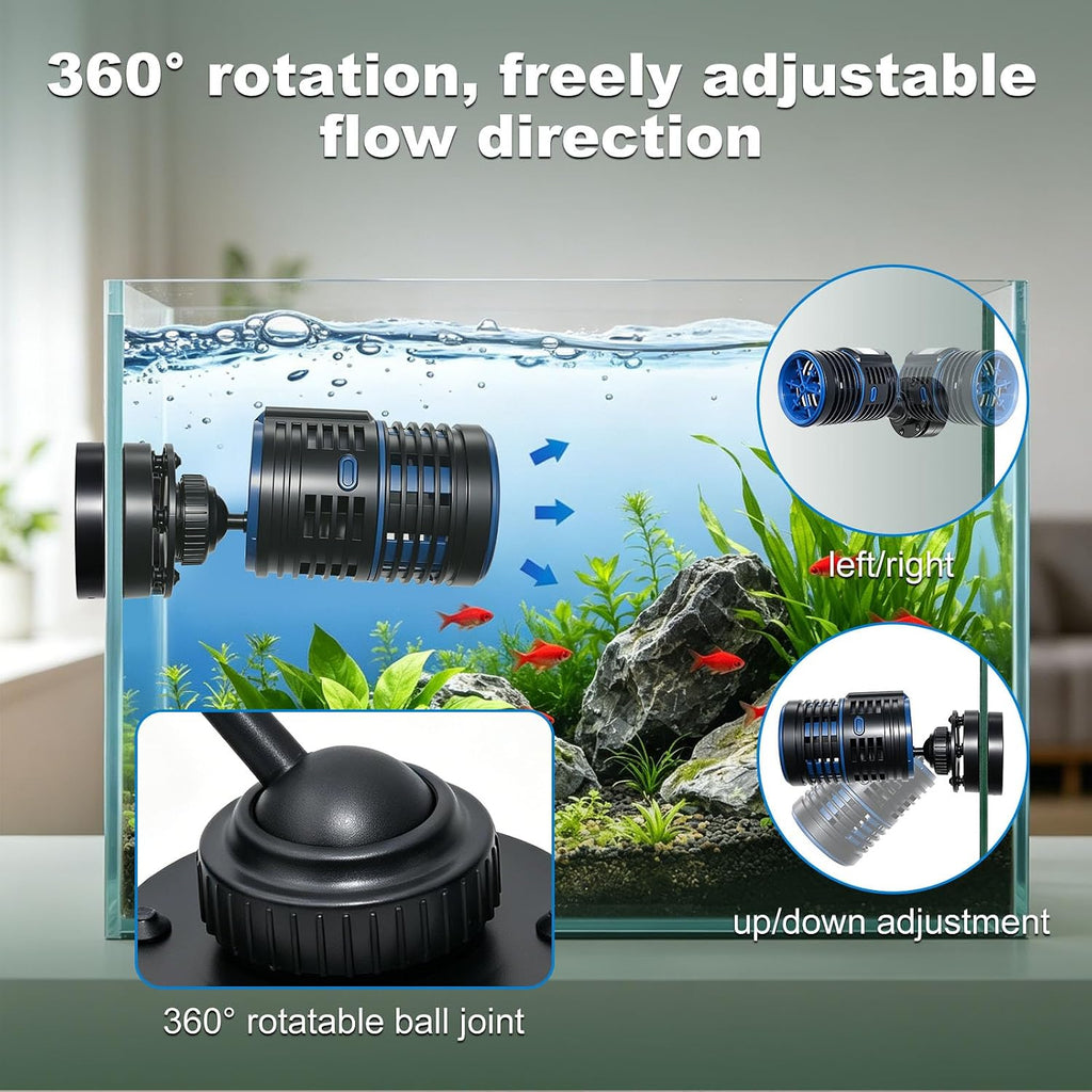 Aquarium Wave Maker Magnetic Adjustable Flow 7W 1057Gph for 70-210Gal Fish Tank powerhead circulation pump Quiet and