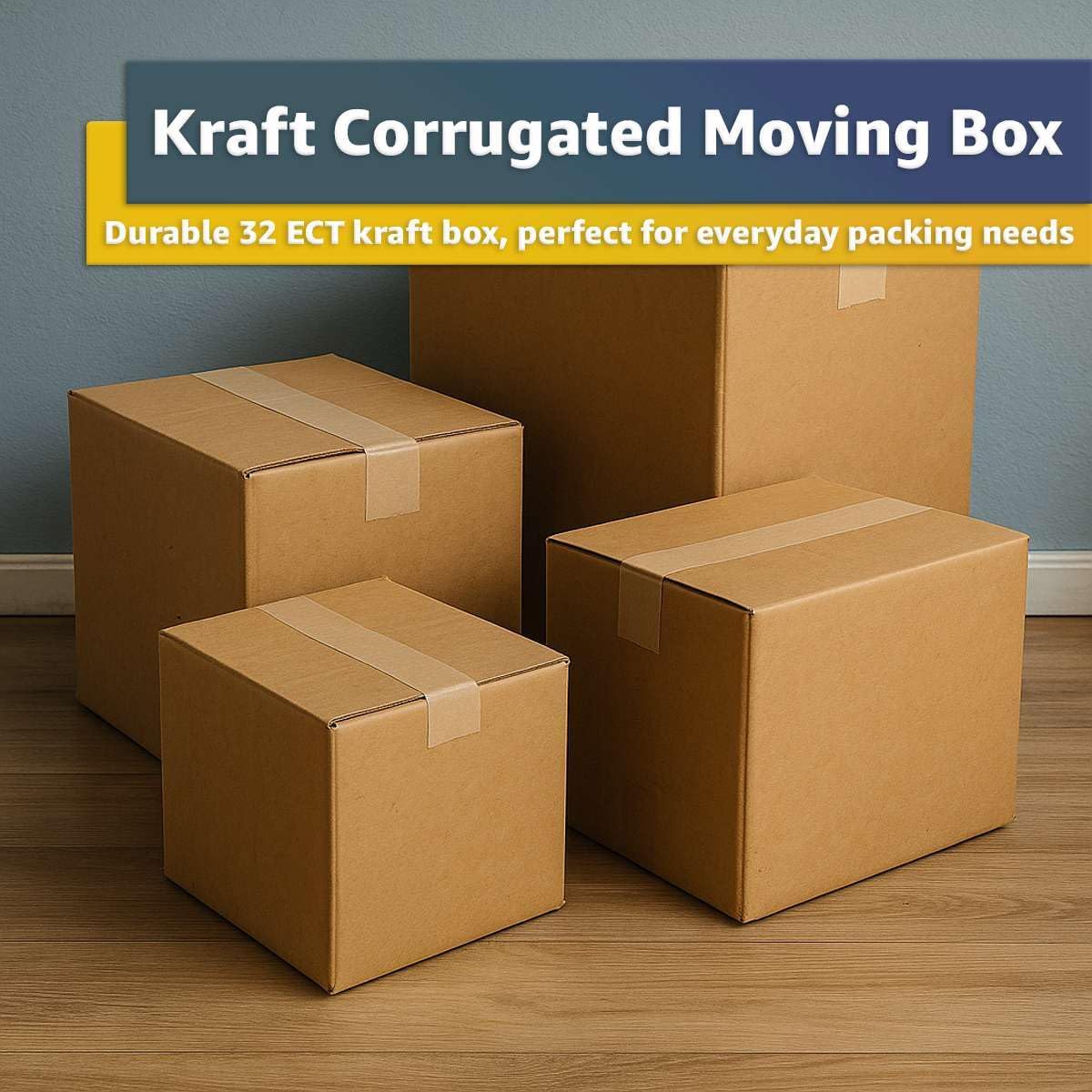 16" x 16" x 16" Kraft Corrugated Shipping Box - 25 Pack - Large Cube RSC Box for Moving, Storage, Packing - Single