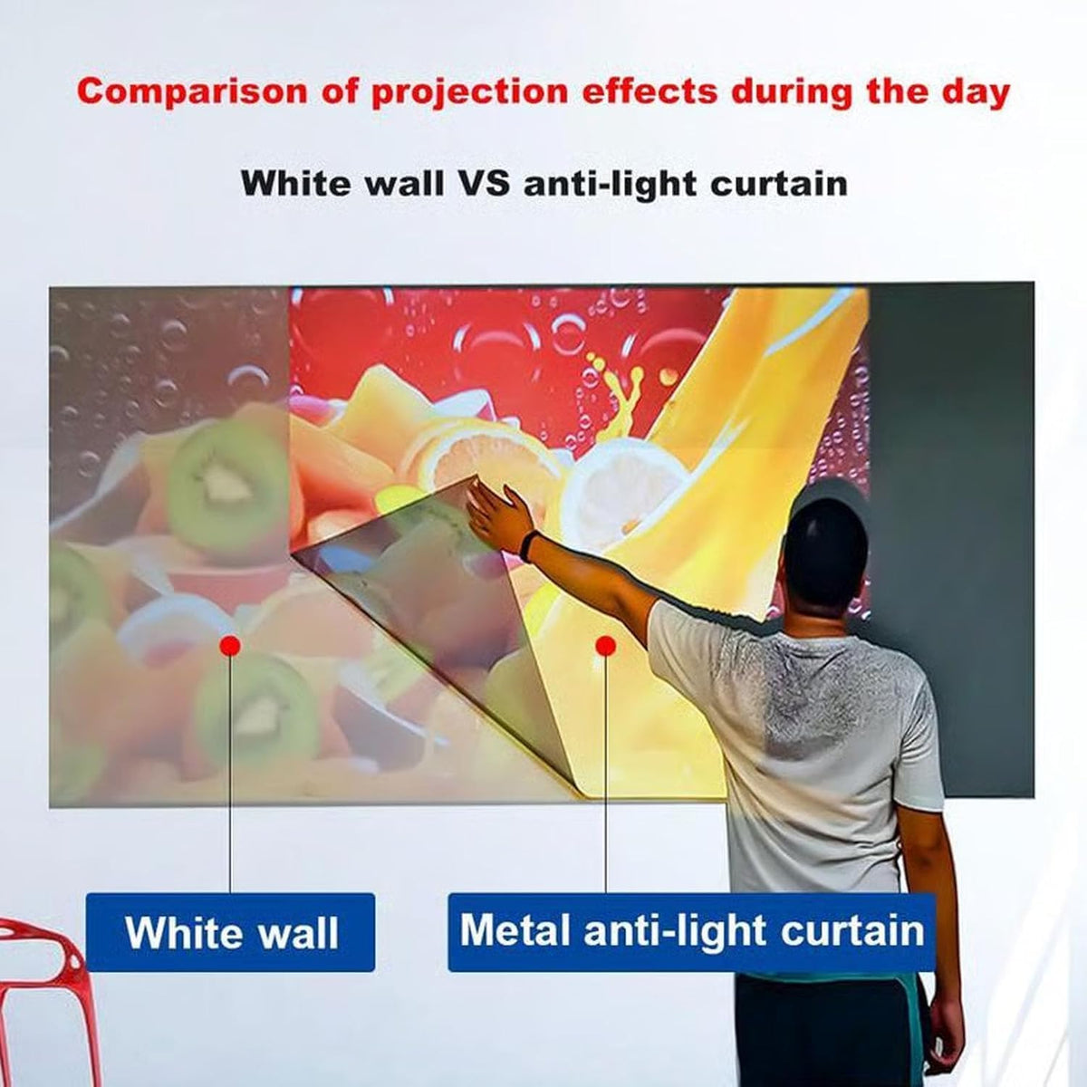 120in 4k Metal Lightproof Foldable Portable Movie Screen, 16:9 HD Anti Light Projector Screen,160°Wide Viewing