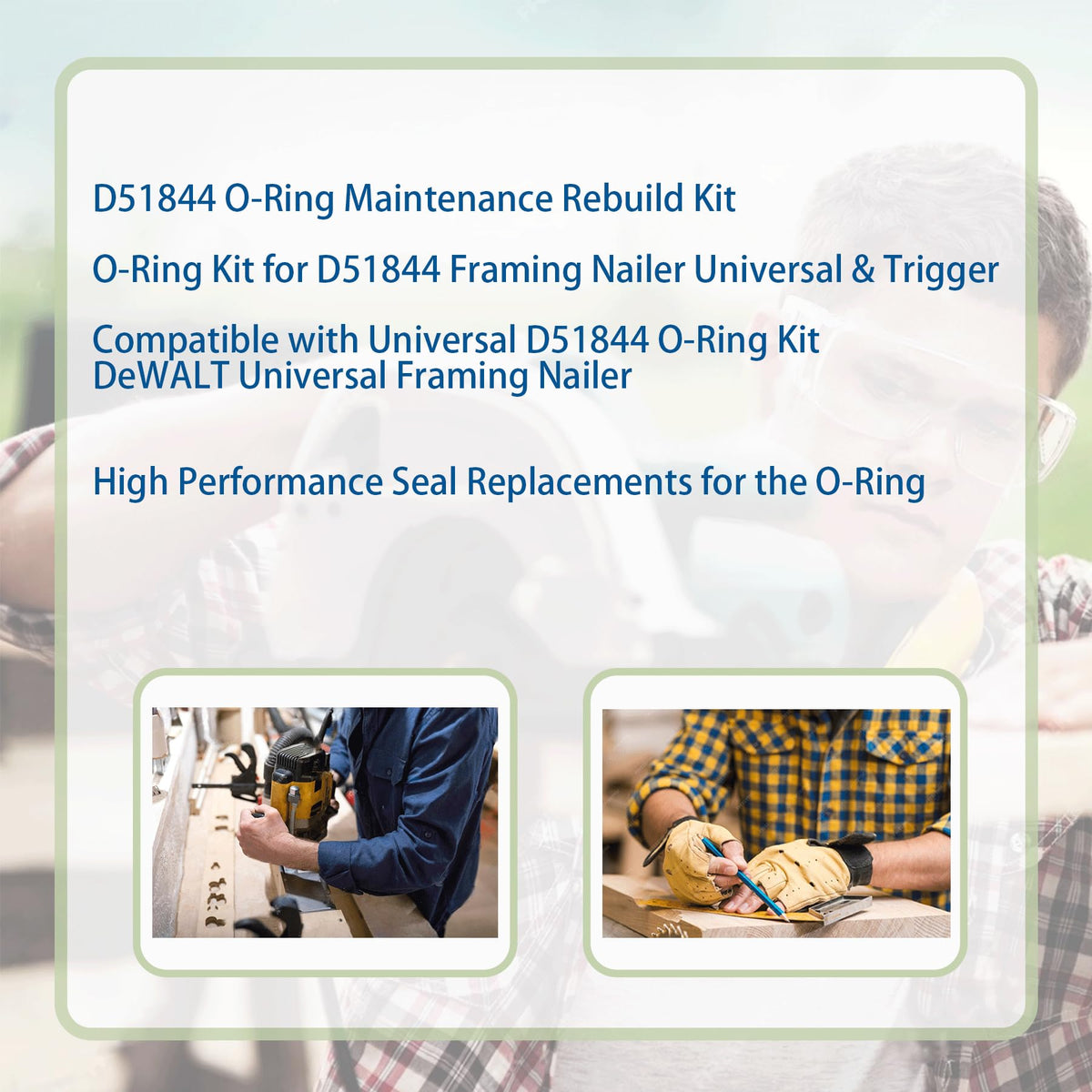 D51844 O-Ring Maintenance Rebuild Kits for DeWALT D51844 D51845 D51822 D51823 Universal Framing Nailer