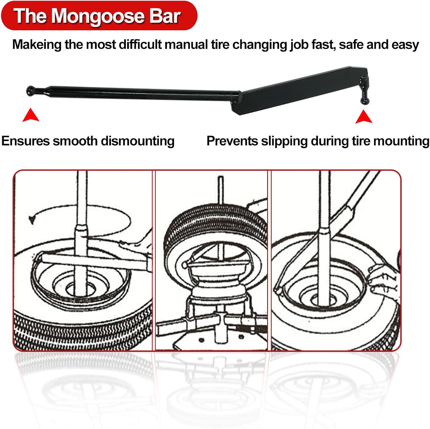 Manual Tire Changer, Portable Bead Breaker Tool for 8"-16" Tires