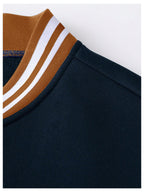 Men's Color Block Letter Graphic Long Sleeve Varsity Jacket