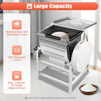 30Quarts Commercial Dough Mixer, 800W Electric Flour-mixing Machine, 110V Double Belts 1.5mm Mixing Container Wall