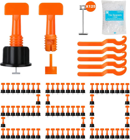250PCS Tile Leveling System Kit, 1/16 Inch Tile Spacers