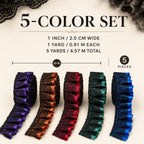Ruffle Trim Lace 1inch*1yard 5Color Double Layer Trim