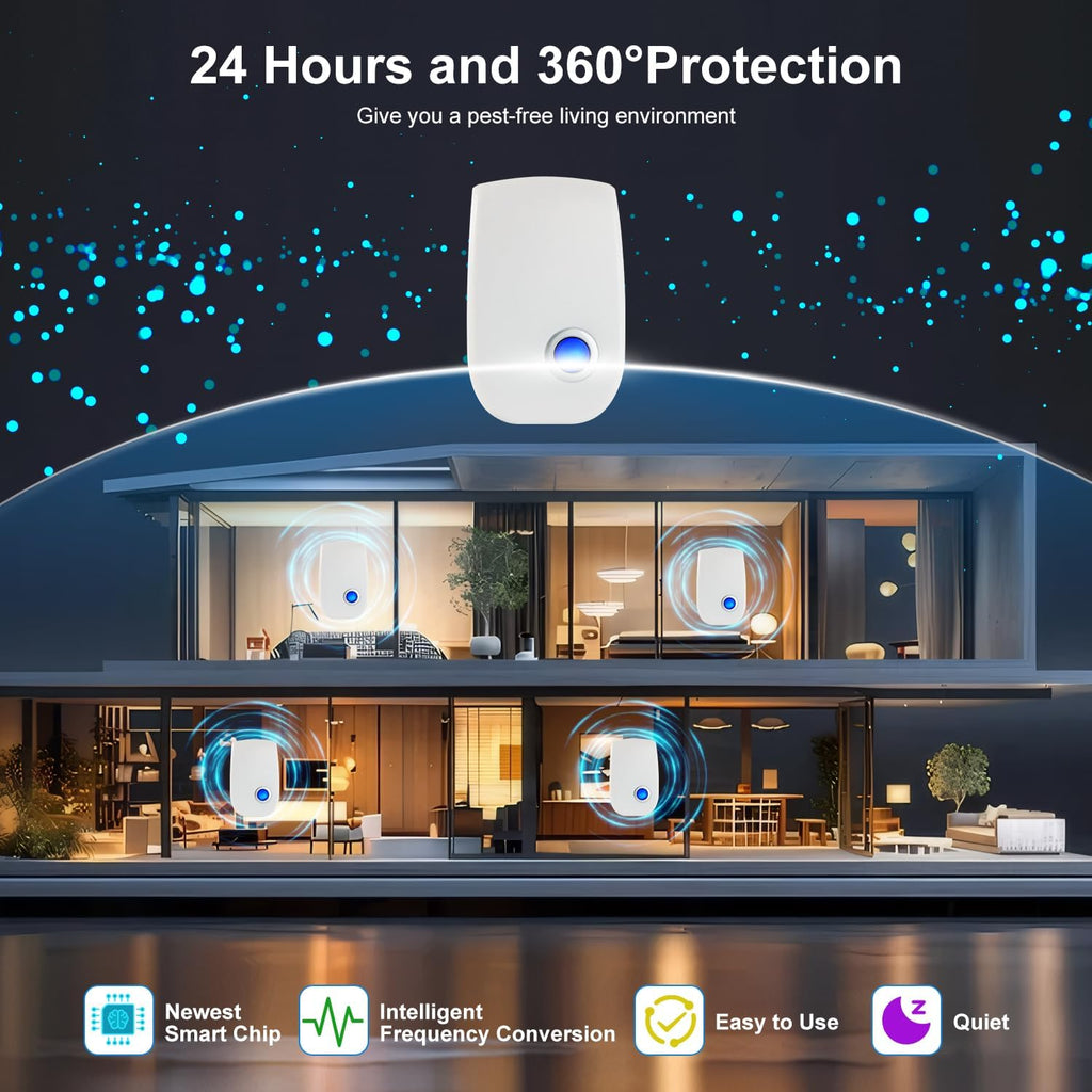 2026 Upgraded Ultrasonic Repeller, Pest Control Mouse Repellent for Roach, Rodent, Mice, Spider, Bugs, Mosquito