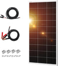 200W 18V Solar Panel Kit for 12V Systems, Brackets, 5 m Cable | Includes aluminum-frame panel, mounting brackets