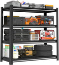 48" W Garage Shelving Heavy Duty, 2200LBS Loads Adjustable Garage Storage Shelves,4-Tier Metal Storage Racks and