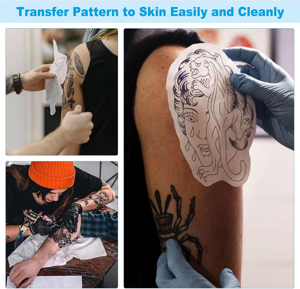 Tattoo Transfer Paper - Autdor 50 Sheets A4 Thermal Stencil Paper for Tattooing DIY Clear Tattoo Stencils Compatible
