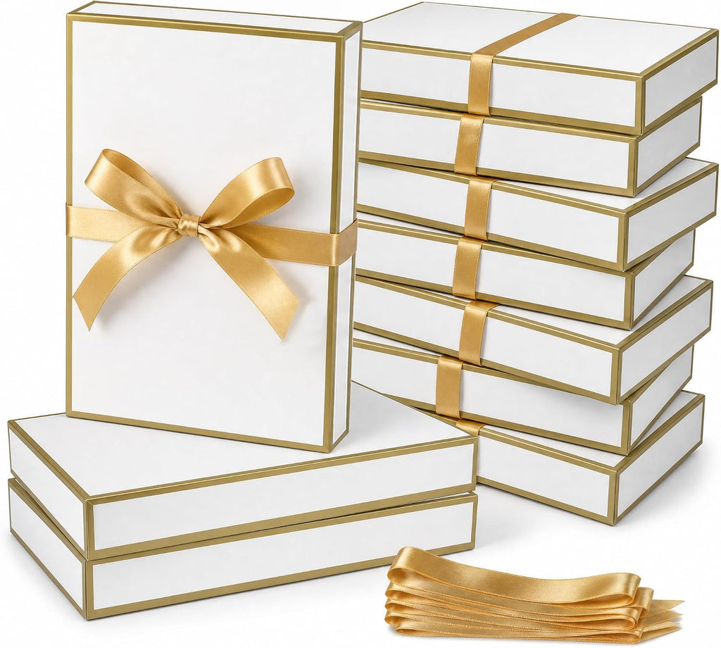 White Gift Boxes with Lids, Shirt Boxes for Gifts, 12 Pack