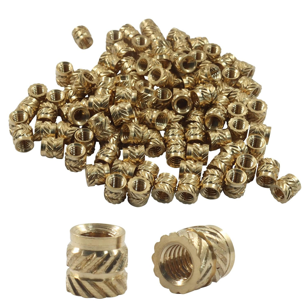 100Pcs M4x6x6mm Brass Heat Set Inserts