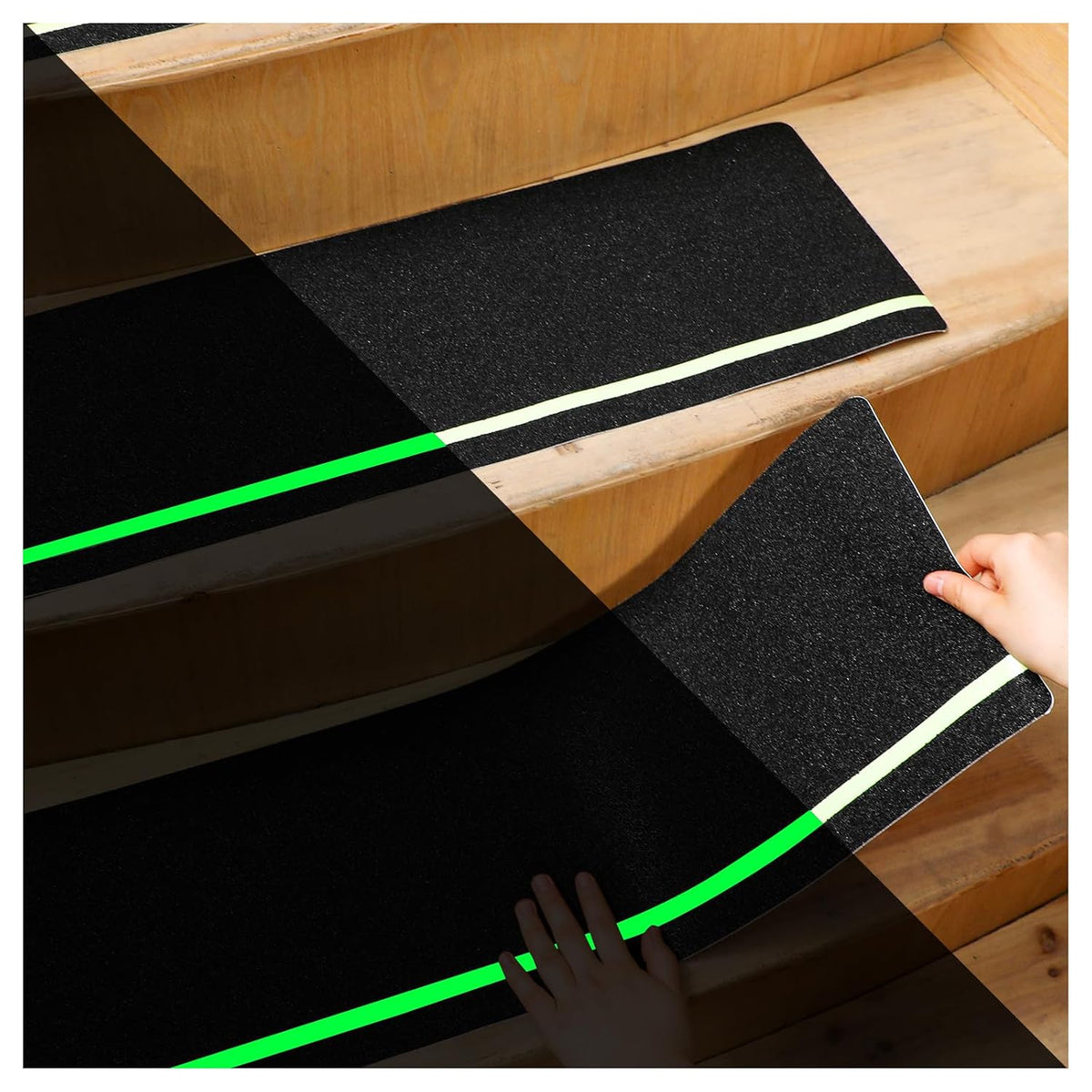 10 Pack 10''x30'' Outdoor Stair Treads Glow in Dark Anti Slip Tape