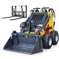 Mini Skid Steer Loader 24HP Wheeled Compact Skid Steer with 4-in-1 Bucket