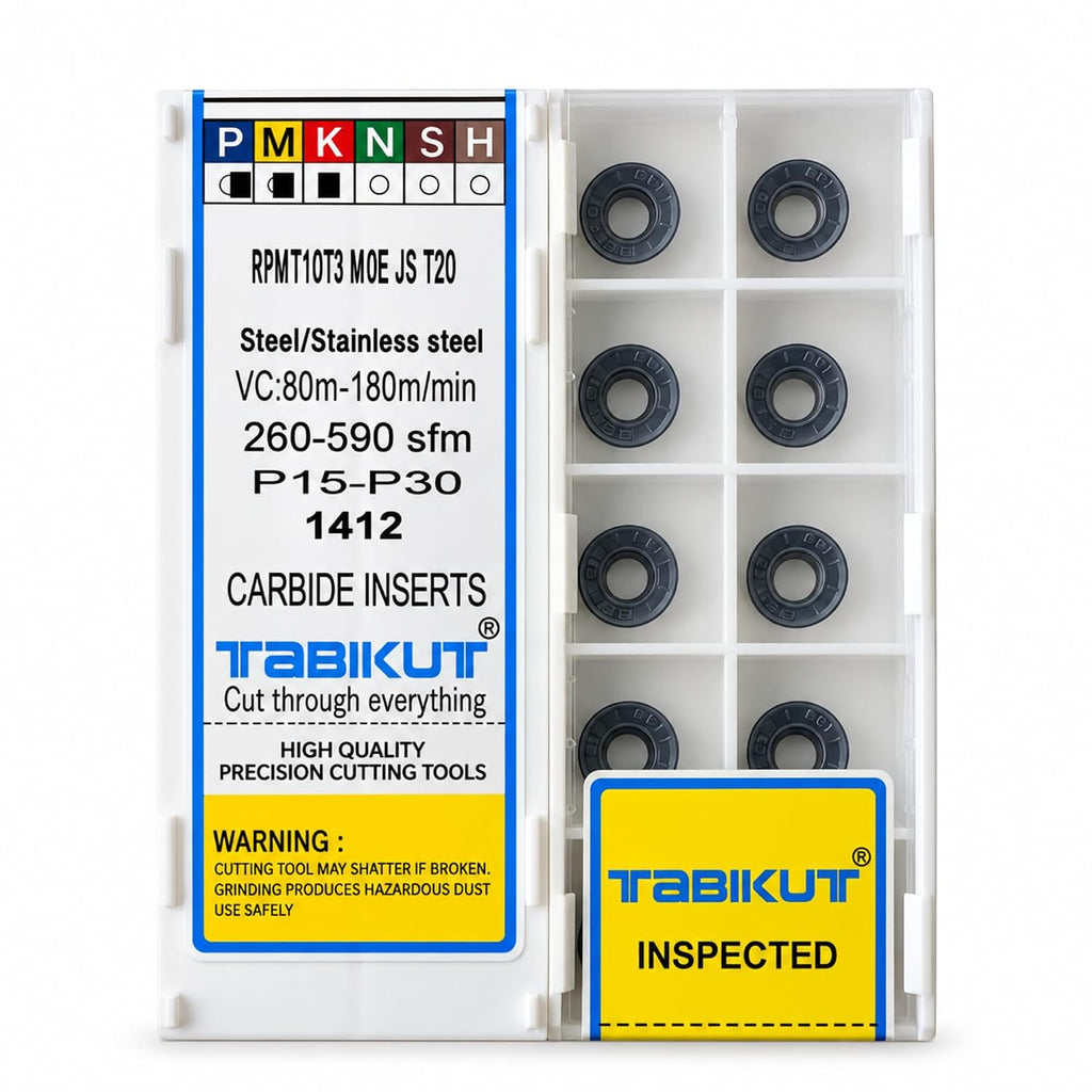 RPMT10T3 MOE-JS T20 Carbide Milling Insert, Pack of 10