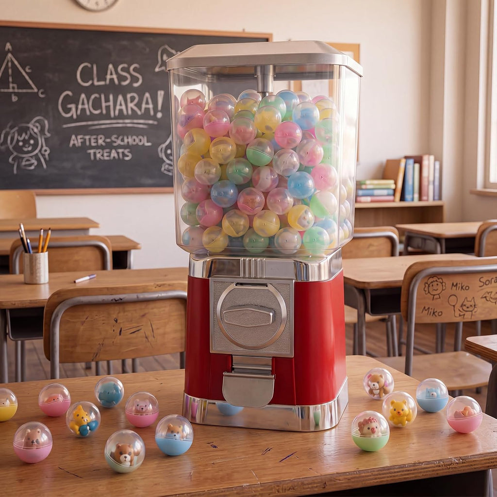 31 Pcs Classroom Gumball Prize Machine with Empty Balls 17 x 7.8 x 7.8 Inches Teacher Student Classroom Token Reward