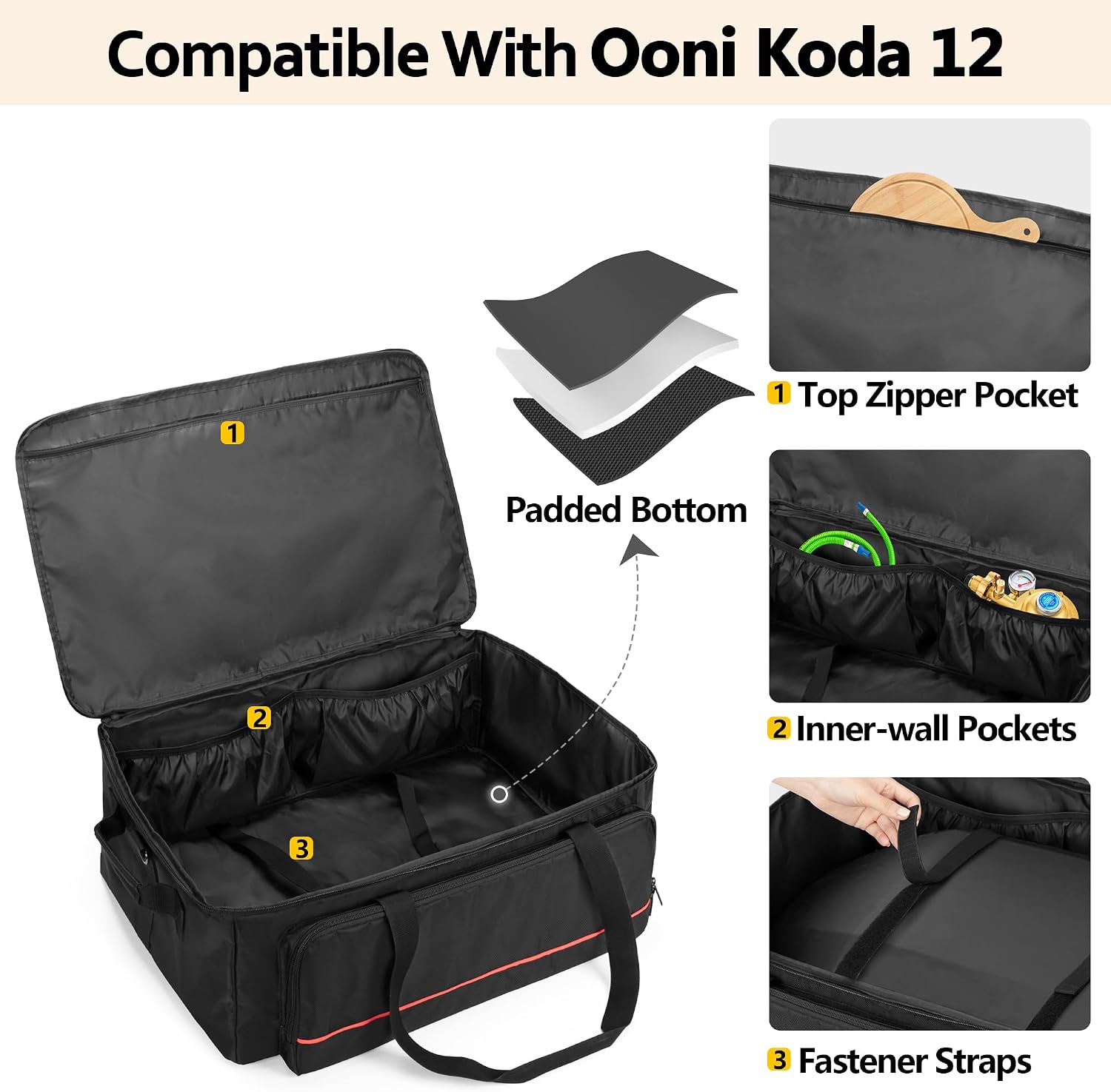 Pizza Oven Carry Bag Compatible with Ooni Koda 12 Gas Pizza Oven