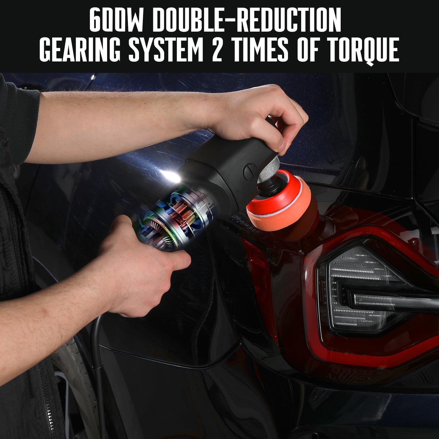 Mini Buffer Polisher, Car Polisher Waxer, 600W Rotary Polisher Machine with 33Pcs Polishing Kit, with 1" /2" /3" Base