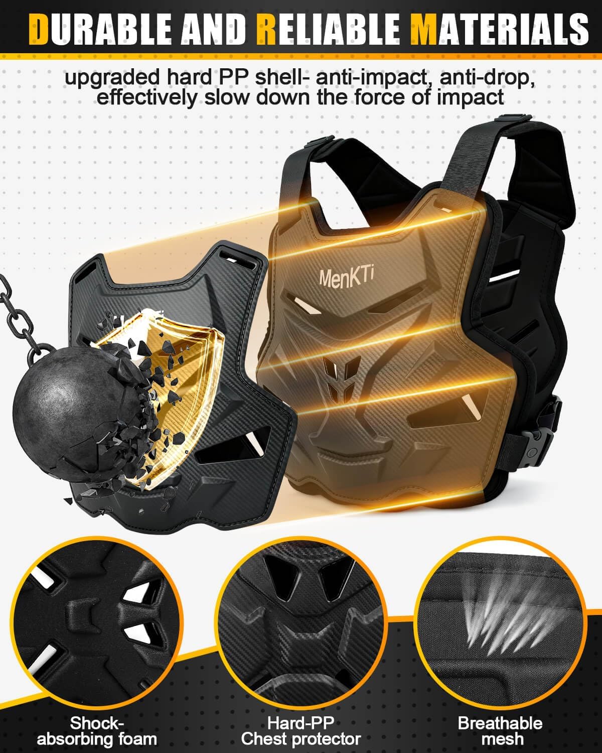 Adults Protective Armor Vest for Motocross Cycling，Dirt Bike Gear for Man, Back Chest Protector for ATV MTB