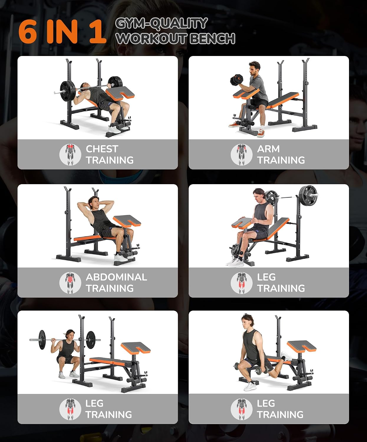 Adjustable/Foldable Weight Bench, 660LBS Home Gym Workout Bench Lifting Sit-up Exercise Bench for Bench Press