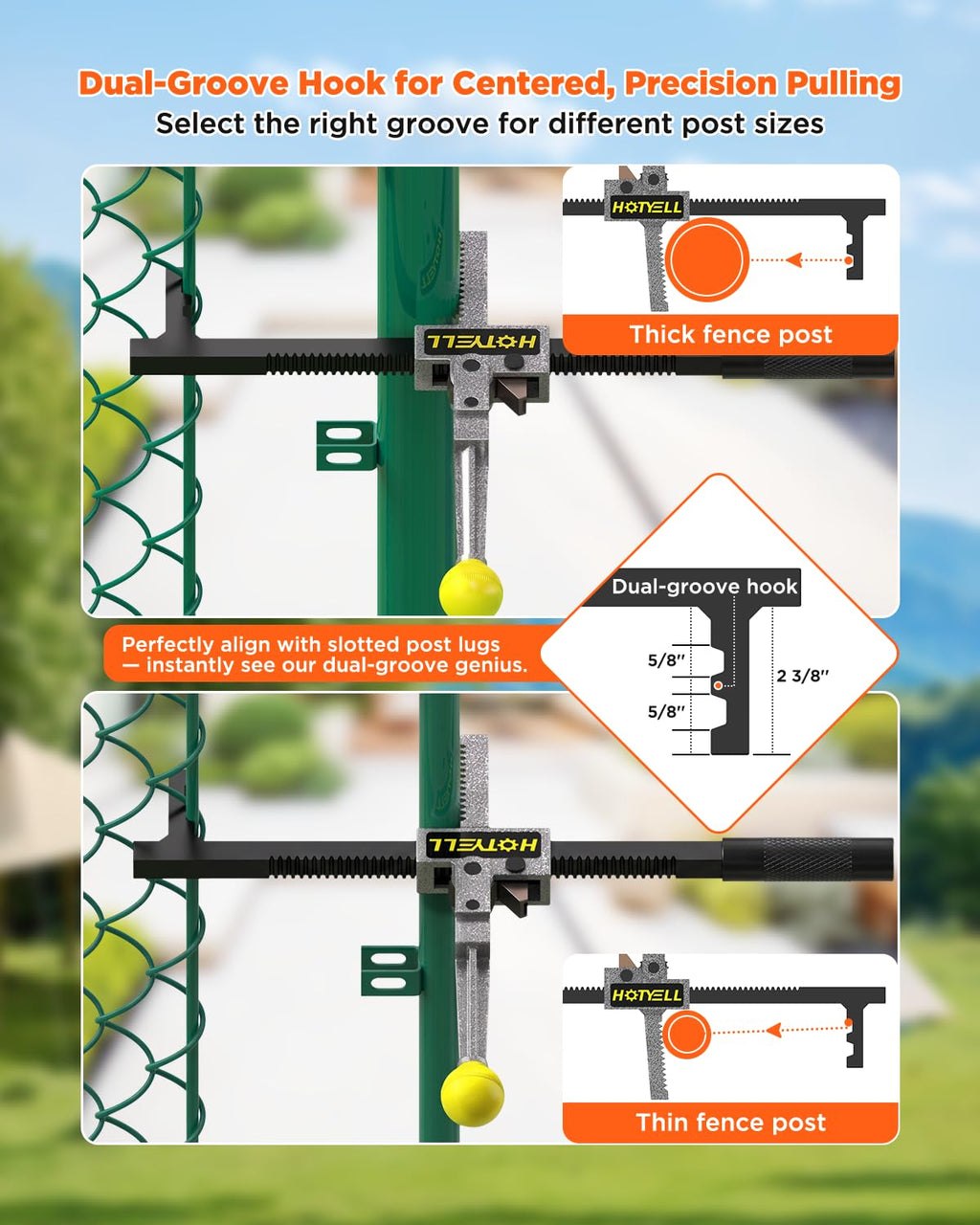 Chain Link Fence Stretcher, Wire Tensioner for Repair & Install