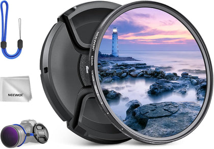 62mm Variable ND Filter with Lens Cap, Cleaning Cloth, ND2-32 (1-5 Stops) Precise Neutral Density Adjustment