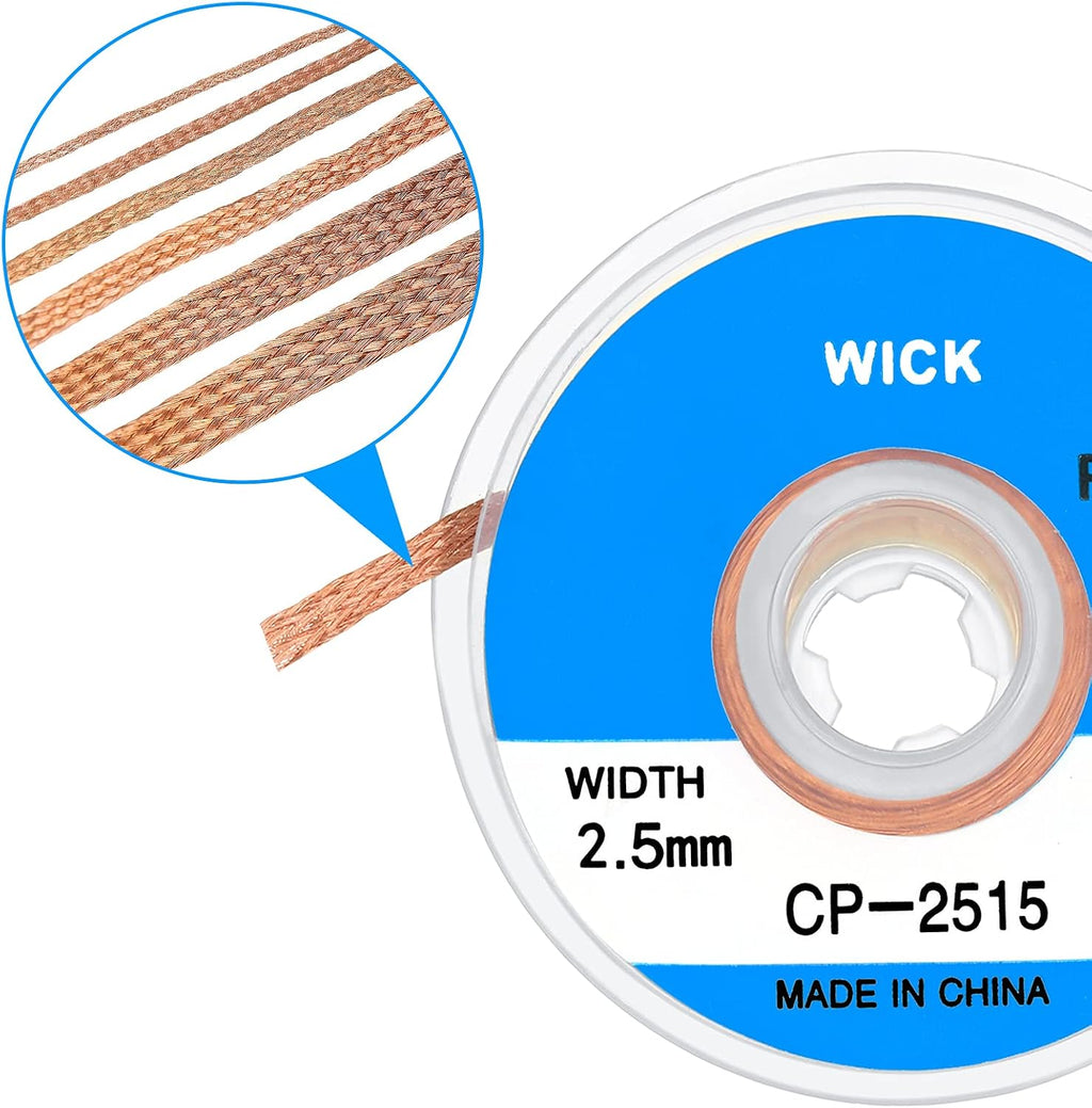 Hotop 6 Pieces 5ft Solder Wicks Braid with Flux Braided Desoldering Wicks