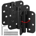3-Pack 4 Inch Self Closing Door Hinges,5/8" Radius Corners,Black