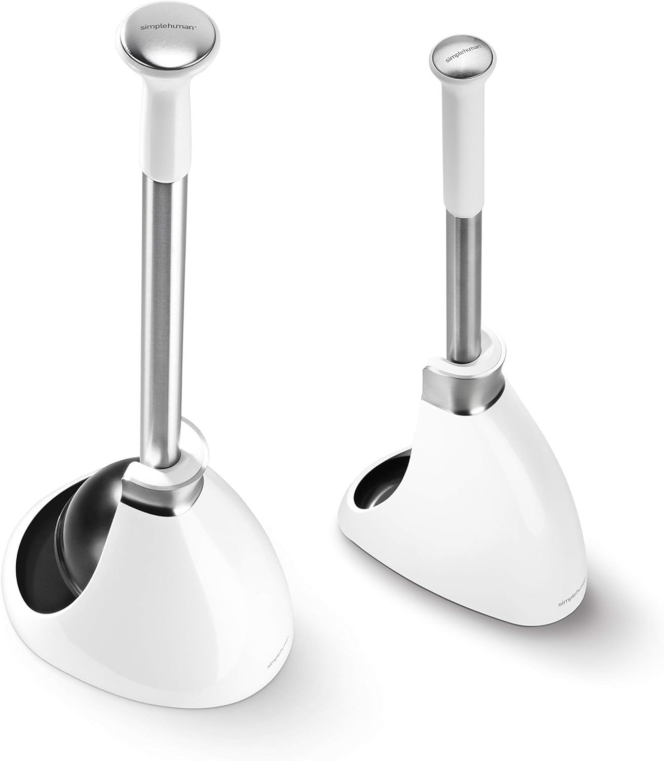 Toilet Plunger and Toilet Brush Set with Holder, Magnetic Drip-Free Covers, Crescent Brush Head and Modern-Toilet