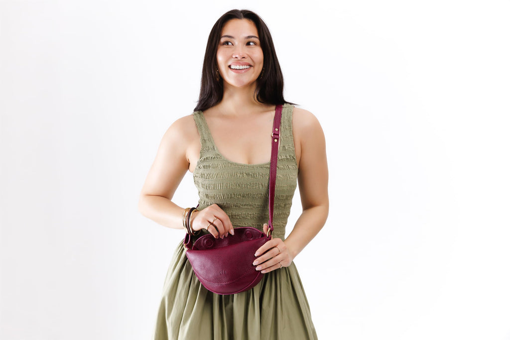 Koala Sling Bag - Full-Grain Leather, Orchid, Large