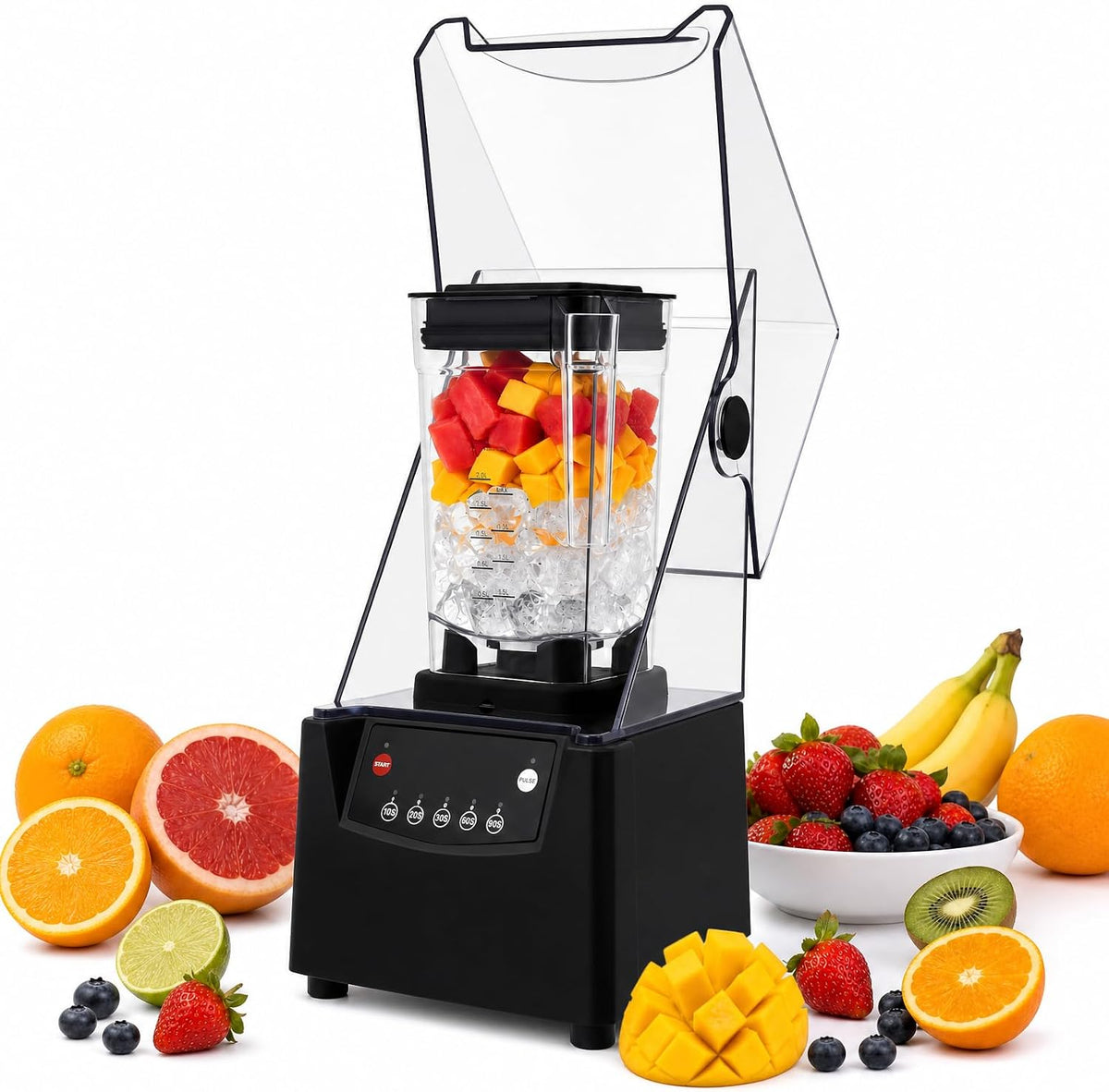 Professional Commercial Blender, 1.8L Smoothie Maker, 2600W, 110V