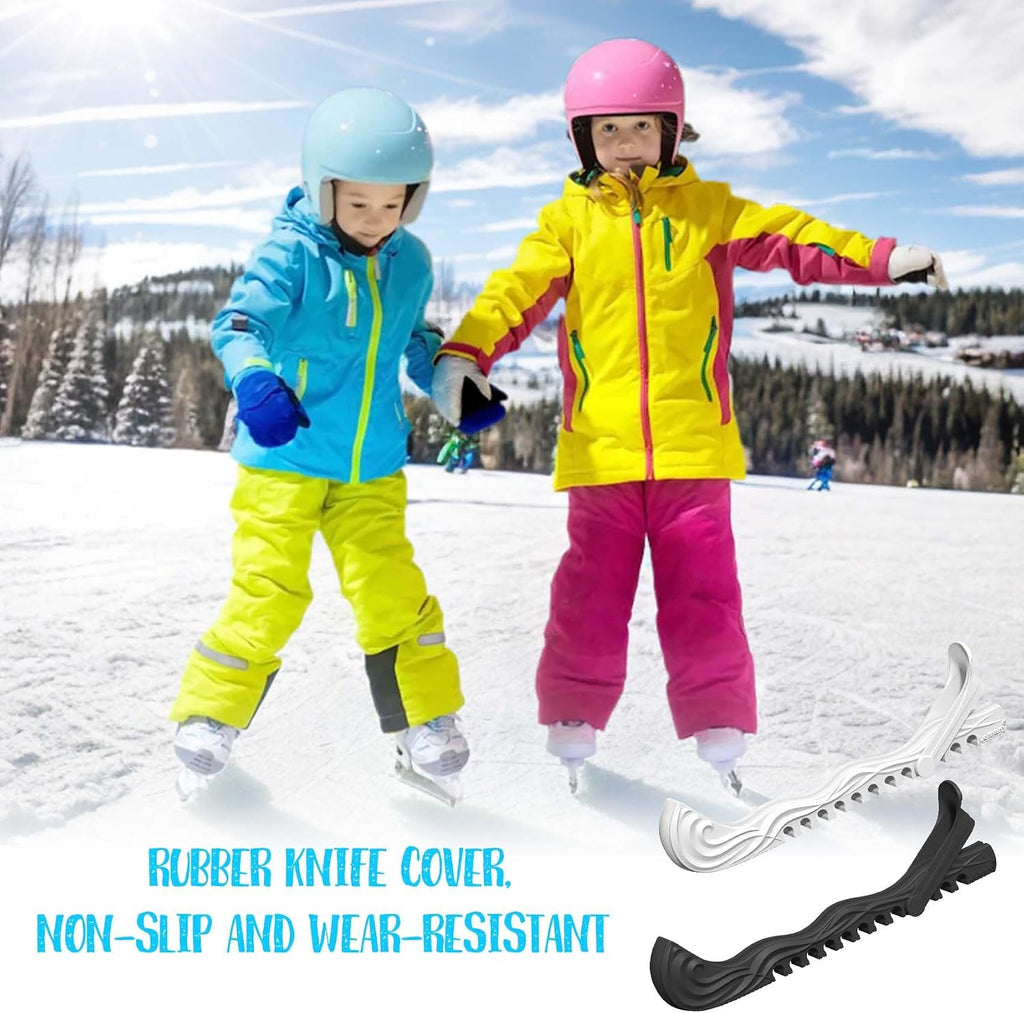 Ice Skate Guards, 2 Pack, Hockey Shoes Ice Skates Blade Covers, Adjustable Figure Skate Protector Accessories