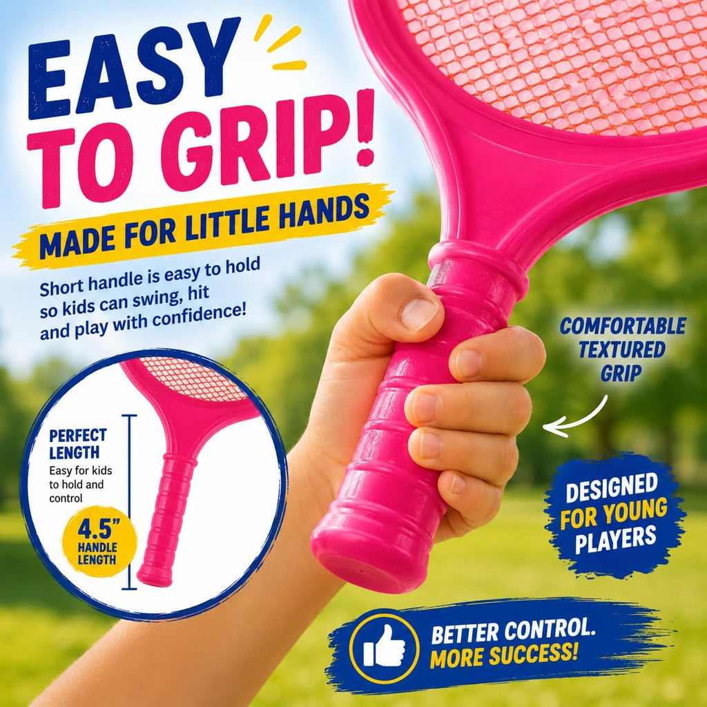 Badminton Racket Set for Kids, Toddlers with Paddles, Ball and Birdie - Junior Kindergarten Student Outdoor Sports