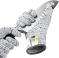 Cut Resistant Gloves, Level 5 HPPE, Steel/Silver, XL