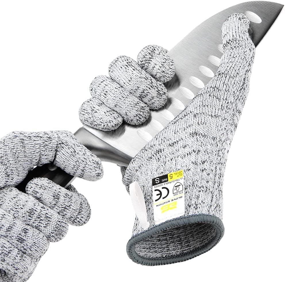 Cut Resistant Gloves, Level 5 HPPE, Steel/Silver, XL