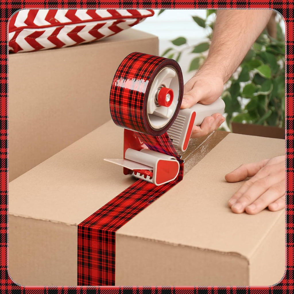 Christmas Packing Tape 1.89x55 yd Gift Wrap, Red Buffalo Plaid