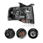 Pair Black Headlights Compatible with 2007-2014 Ford Expedition
