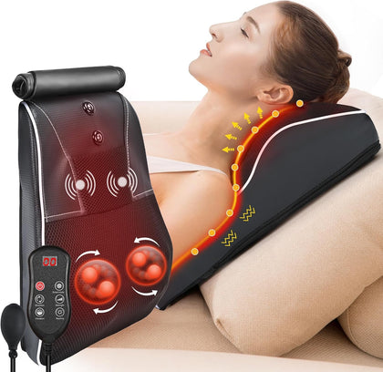 Shiatsu Neck and Back Massager with Heat,Neck Massager for Pain Relief deep Tissue,3D Kneading Massage Pillow for