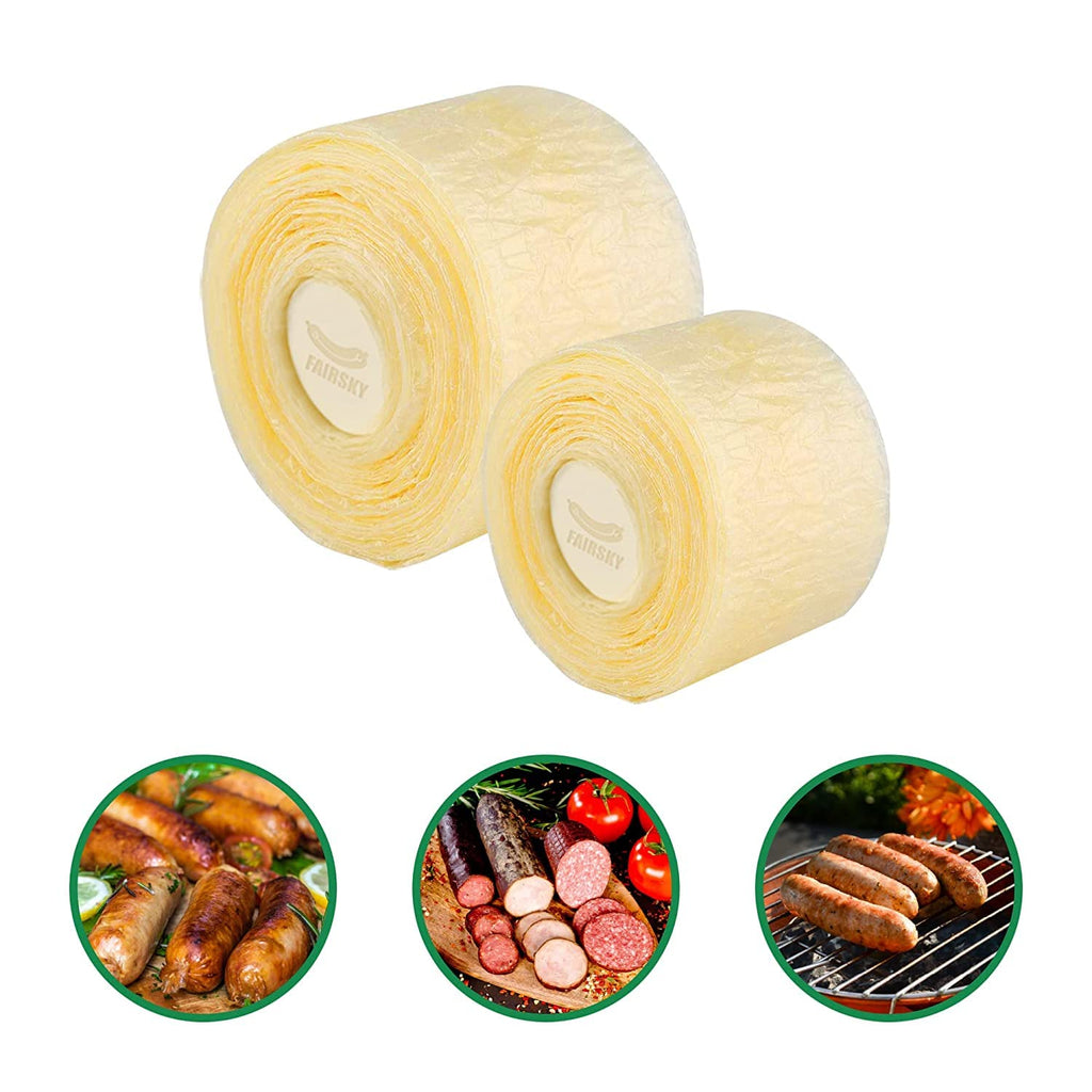 Edible Drying Natural Sausage Casing, Sausage Casings for Flavorous Homemade Sausages Ham,Breakfast Sausage,Italian