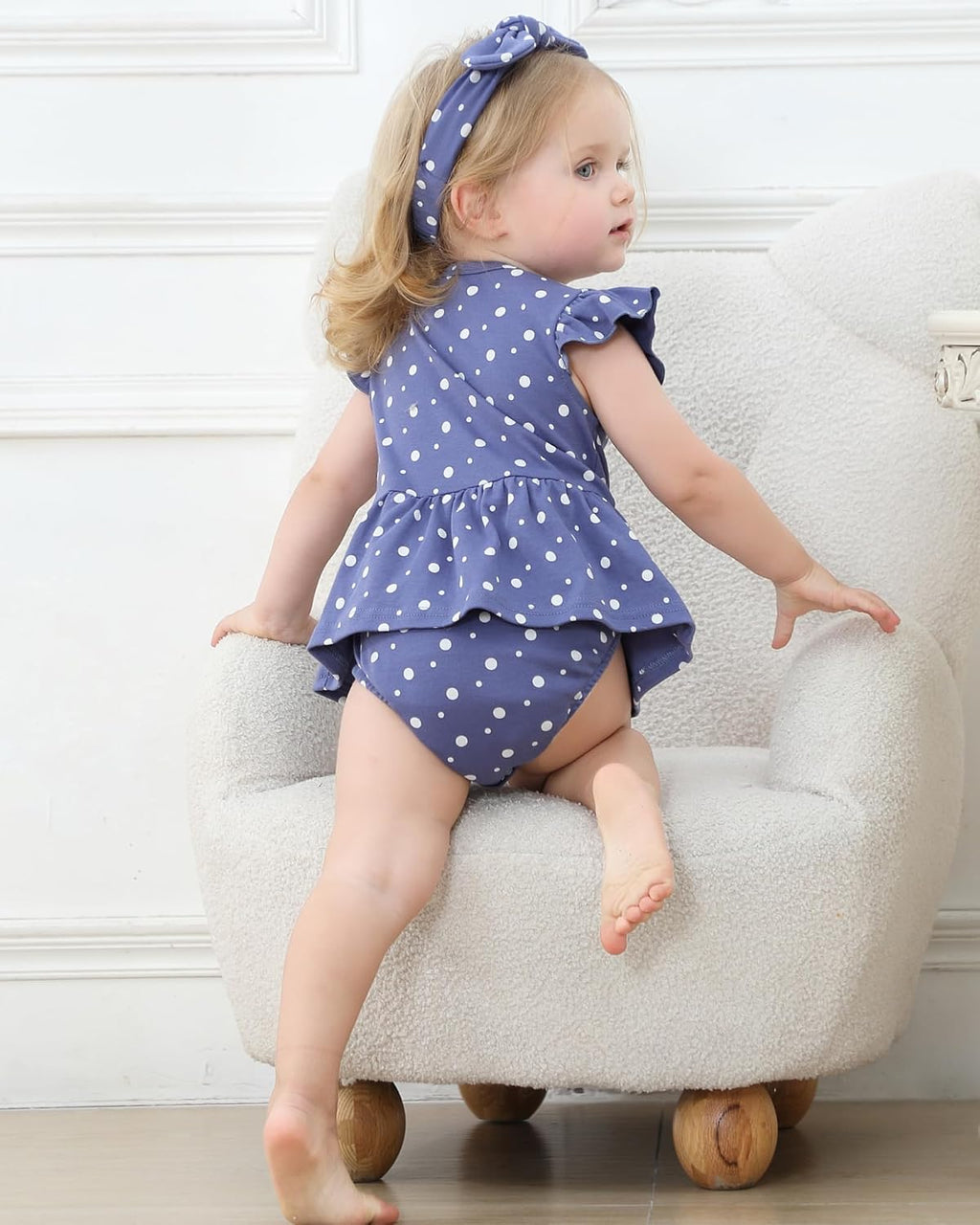Baby Girls Romper Summer Ruffled Sleeve Bodysuit Dresses Infant Girl Clothes
