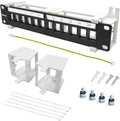 12 Port Blank Keystone Patch Panel Wall Mount 10inch with 89D Bracket Ethernet Patch Panel