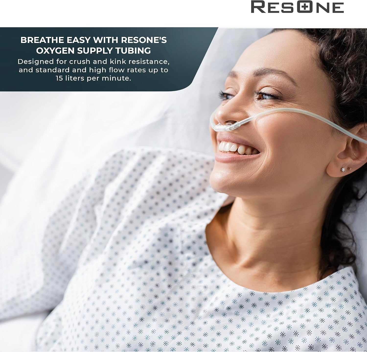 2pk 25Ft Oxygen Supply Tubing - Swivel Connectors, Crush Resistant - 360 degree rotation, for Nasal Cannulas, Cannula