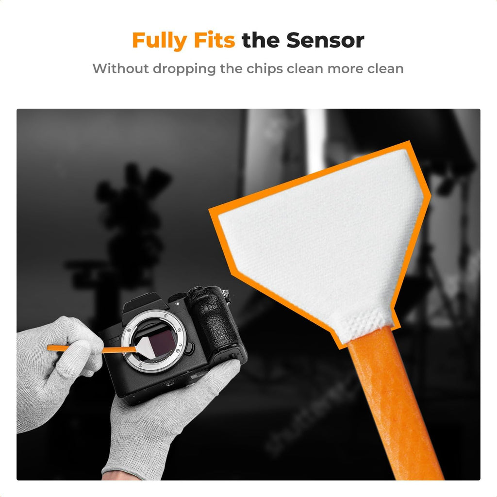 6 Pack Full-Frame Sensors Cleaning Swabs, Camera Clean | 24mm Sensor Swabs,Vacuum Packed,Soft and Flexible,Smooth and