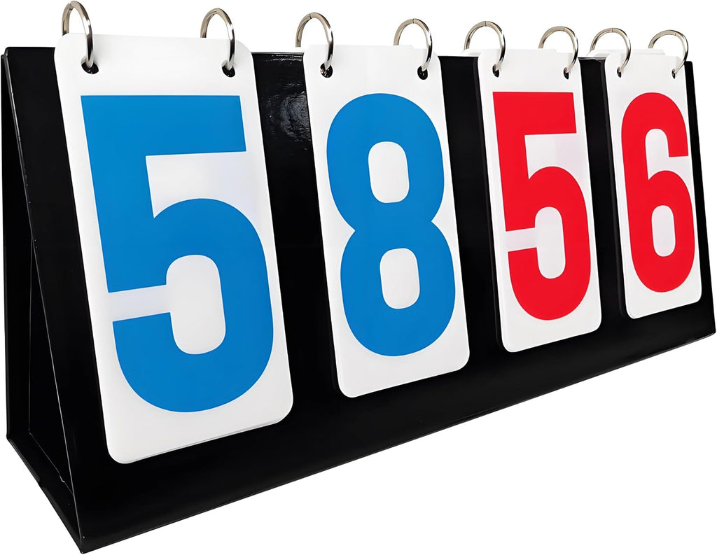 Scoreboard, 4 Digits Portable Score Keeper Counter Flipper for Football Basketball Tennis