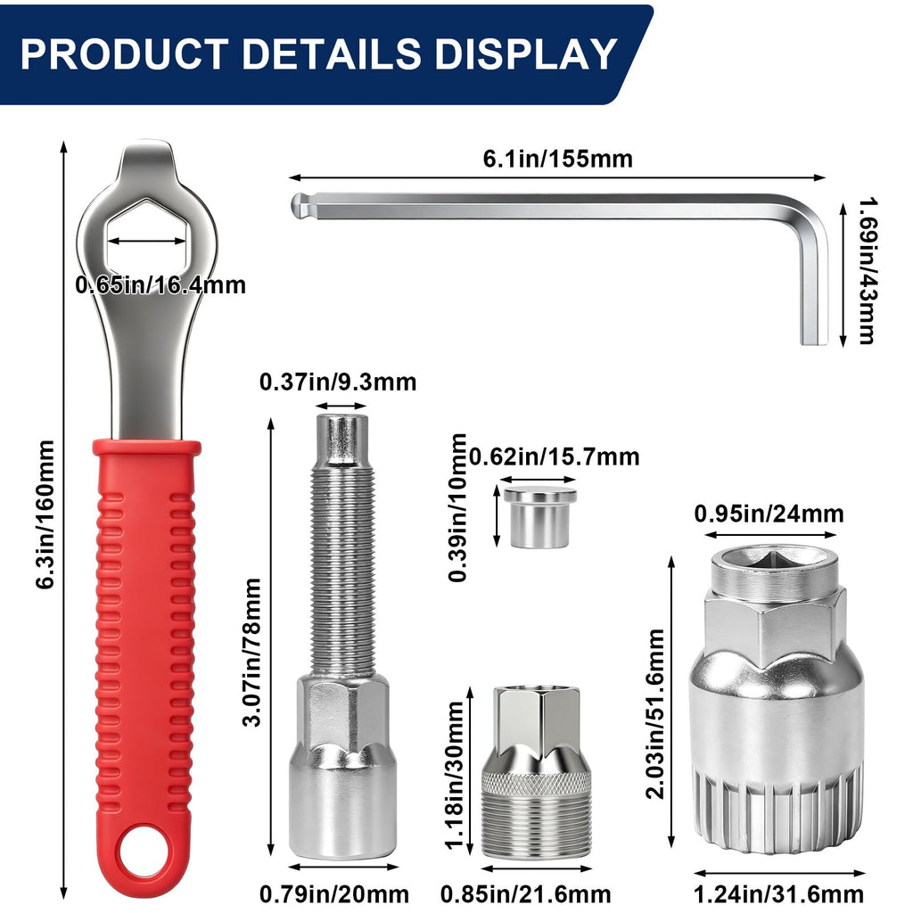 Bicycle Crank Puller Set, Bike Crank Removal Tool, Crank Arm Puller