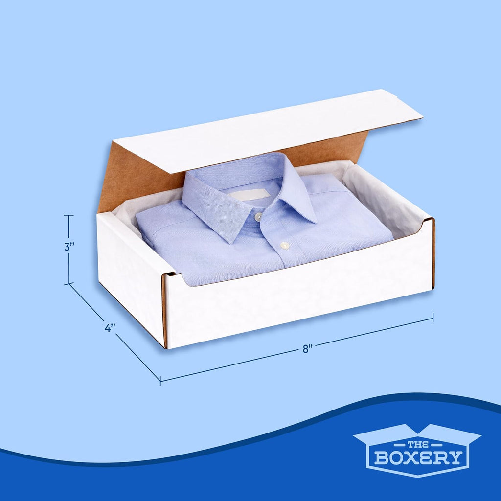 Corrugated Mailers White Tuck Shipping Boxes (8x4x3)